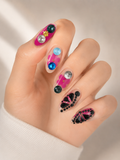 Naile Haus Y2K Floral Gem Press-On Nails | Pink Flower Rhinestone Retro Glam Statement Nail Set
