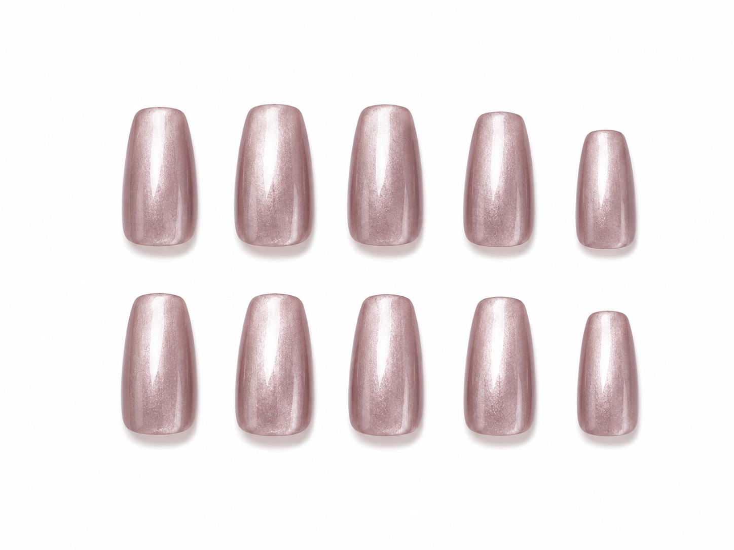 Naile Haus Rose Quartz Chrome Press-On Nails | Pink Pearl Glazed Minimalist Luxury Nail Set