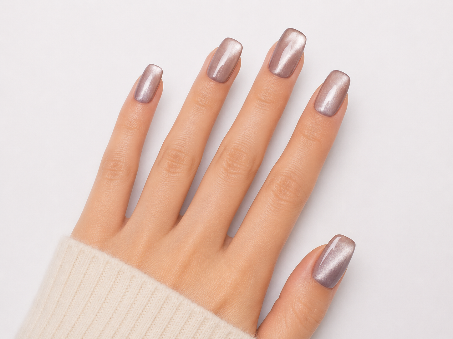 Naile Haus Rose Quartz Chrome Press-On Nails | Pink Pearl Glazed Minimalist Luxury Nail Set